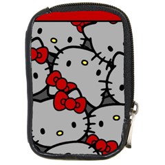 Hello Kitty, Pattern, Red Compact Camera Leather Case by nateshop