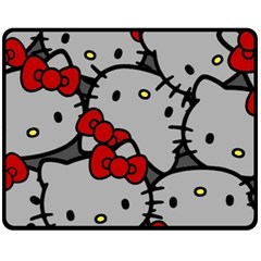 Hello Kitty, Pattern, Red Fleece Blanket (medium) by nateshop