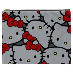 Hello Kitty, Pattern, Red Cosmetic Bag (xxxl)