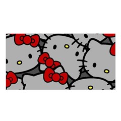 Hello Kitty, Pattern, Red Satin Shawl 45  X 80 