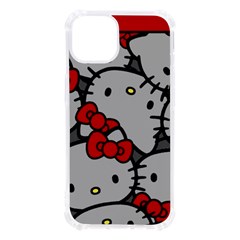 Hello Kitty, Pattern, Red Iphone 13 Tpu Uv Print Case by nateshop