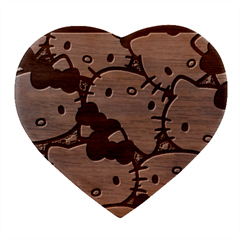 Hello Kitty, Pattern, Red Heart Wood Jewelry Box by nateshop