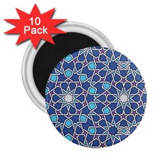 Islamic Ornament Texture, Texture With Stars, Blue Ornament Texture 2 25  Magnets (10 Pack) 
