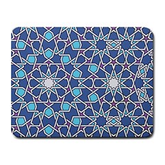 Islamic Ornament Texture, Texture With Stars, Blue Ornament Texture Small Mousepad by nateshop