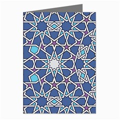 Islamic Ornament Texture, Texture With Stars, Blue Ornament Texture Greeting Cards (pkg Of 8) by nateshop