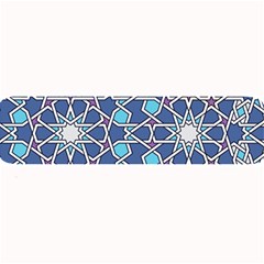 Islamic Ornament Texture, Texture With Stars, Blue Ornament Texture Large Bar Mat by nateshop