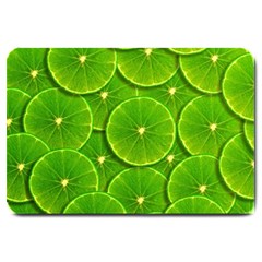 Lime Textures Macro, Tropical Fruits, Citrus Fruits, Green Lemon Texture Large Doormat by nateshop