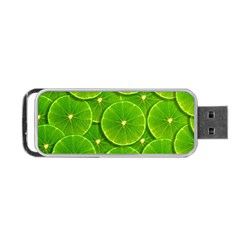 Lime Textures Macro, Tropical Fruits, Citrus Fruits, Green Lemon Texture Portable Usb Flash (two Sides) by nateshop