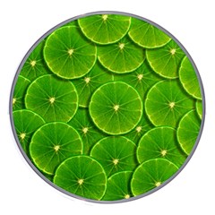 Lime Textures Macro, Tropical Fruits, Citrus Fruits, Green Lemon Texture Wireless Fast Charger(white) by nateshop