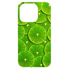 Lime Textures Macro, Tropical Fruits, Citrus Fruits, Green Lemon Texture Iphone 14 Pro Black Uv Print Case by nateshop