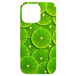 Lime Textures Macro, Tropical Fruits, Citrus Fruits, Green Lemon Texture iPhone 14 Pro Max Black UV Print Case Front