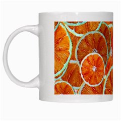 Oranges Patterns Tropical Fruits, Citrus Fruits White Mug by nateshop