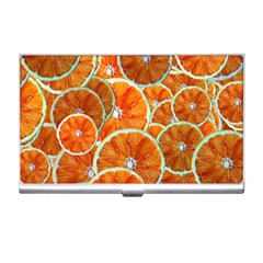 Oranges Patterns Tropical Fruits, Citrus Fruits Business Card Holder by nateshop