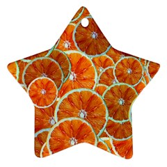 Oranges Patterns Tropical Fruits, Citrus Fruits Star Ornament (two Sides) by nateshop