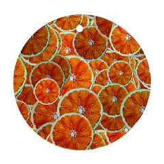 Oranges Patterns Tropical Fruits, Citrus Fruits Round Ornament (two Sides)