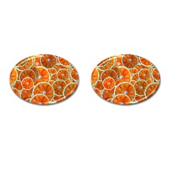 Oranges Patterns Tropical Fruits, Citrus Fruits Cufflinks (oval) by nateshop