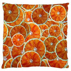 Oranges Patterns Tropical Fruits, Citrus Fruits Large Cushion Case (one Side) by nateshop