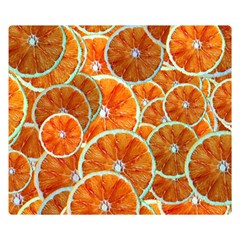 Oranges Patterns Tropical Fruits, Citrus Fruits Two Sides Premium Plush Fleece Blanket (kids Size) by nateshop