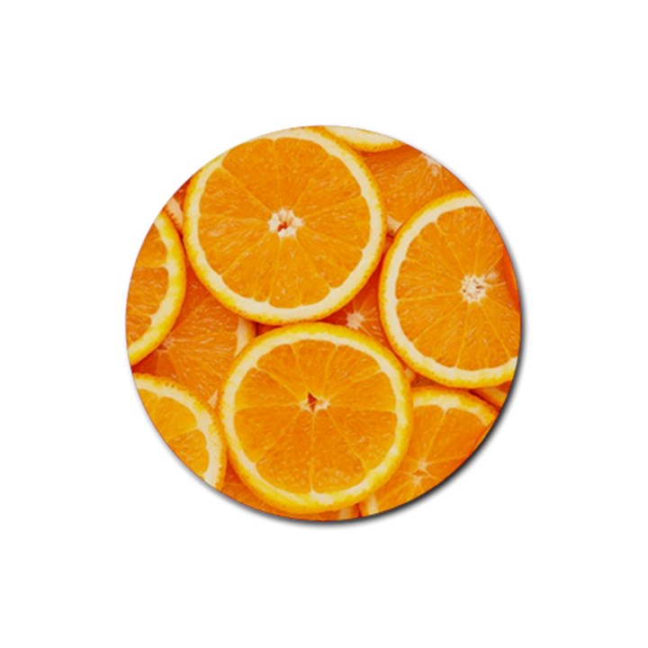 Oranges Textures, Close-up, Tropical Fruits, Citrus Fruits, Fruits Rubber Round Coaster (4 pack)