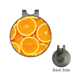 Oranges Textures, Close-up, Tropical Fruits, Citrus Fruits, Fruits Hat Clips With Golf Markers by nateshop