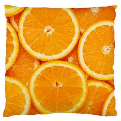 Oranges Textures, Close-up, Tropical Fruits, Citrus Fruits, Fruits Large Cushion Case (one Side) by nateshop