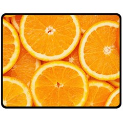 Oranges Textures, Close-up, Tropical Fruits, Citrus Fruits, Fruits Two Sides Fleece Blanket (medium)