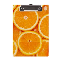 Oranges Textures, Close-up, Tropical Fruits, Citrus Fruits, Fruits A5 Acrylic Clipboard by nateshop