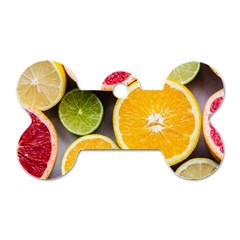 Oranges, Grapefruits, Lemons, Limes, Fruits Dog Tag Bone (one Side) by nateshop