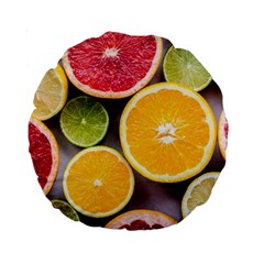 Oranges, Grapefruits, Lemons, Limes, Fruits Standard 15  Premium Round Cushions by nateshop