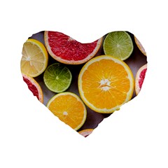 Oranges, Grapefruits, Lemons, Limes, Fruits Standard 16  Premium Heart Shape Cushions