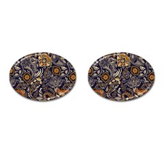 Paisley Texture, Floral Ornament Texture Cufflinks (oval)