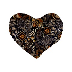 Paisley Texture, Floral Ornament Texture Standard 16  Premium Heart Shape Cushions