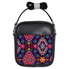 Pattern, Ornament, Motif, Colorful Girls Sling Bag by nateshop