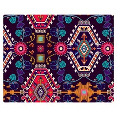 Pattern, Ornament, Motif, Colorful Two Sides Premium Plush Fleece Blanket (teen Size) by nateshop