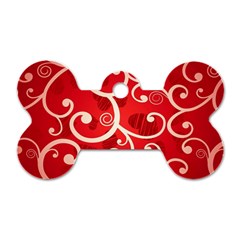 Patterns, Corazones, Texture, Red, Dog Tag Bone (one Side) by nateshop