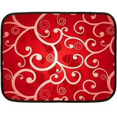 Patterns, Corazones, Texture, Red, Two Sides Fleece Blanket (mini) by nateshop