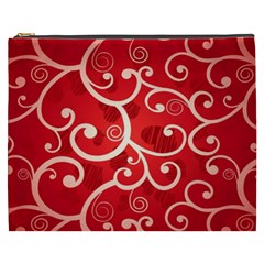 Patterns, Corazones, Texture, Red, Cosmetic Bag (xxxl) by nateshop