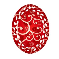 Patterns, Corazones, Texture, Red, Ornament (oval Filigree) by nateshop