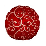 Patterns, Corazones, Texture, Red, Standard 15  Premium Round Cushions Back