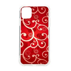 Patterns, Corazones, Texture, Red, Iphone 11 Tpu Uv Print Case by nateshop