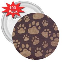 Paws Patterns, Creative, Footprints Patterns 3  Buttons (100 Pack)  by nateshop