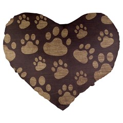 Paws Patterns, Creative, Footprints Patterns Large 19  Premium Heart Shape Cushions