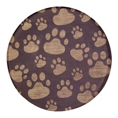 Paws Patterns, Creative, Footprints Patterns Round Glass Fridge Magnet (4 Pack) by nateshop