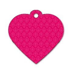 Pink Pattern, Abstract, Background, Bright, Desenho Dog Tag Heart (two Sides) by nateshop