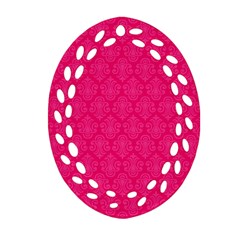 Pink Pattern, Abstract, Background, Bright, Desenho Oval Filigree Ornament (two Sides)