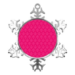 Pink Pattern, Abstract, Background, Bright, Desenho Metal Small Snowflake Ornament