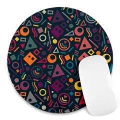 Random, Abstract, Forma, Cube, Triangle, Creative Round Mousepad by nateshop