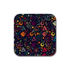 Random, Abstract, Forma, Cube, Triangle, Creative Rubber Coaster (square) by nateshop