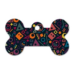 Random, Abstract, Forma, Cube, Triangle, Creative Dog Tag Bone (one Side) by nateshop