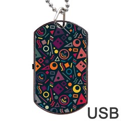 Random, Abstract, Forma, Cube, Triangle, Creative Dog Tag Usb Flash (one Side) by nateshop